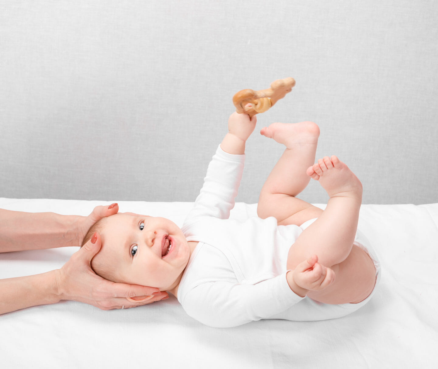 Baby smiling with tongue-tie